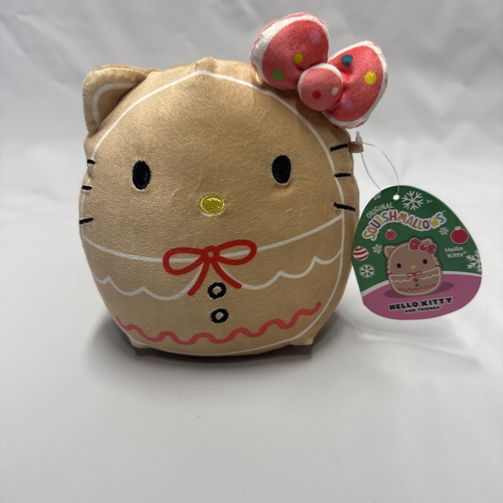 Hello Kitty Squishmallow 6" – Holiday Gingerbread Plush, Christmas 2023, NWT